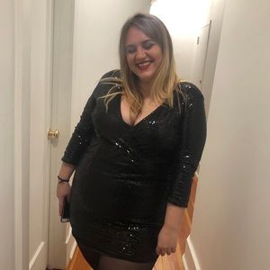 Sequin plus size mini dress